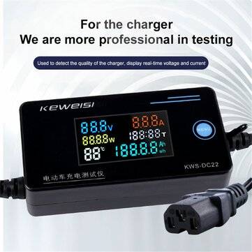 KEWEISI KWS-DC22 Electric Vehicle Charger Detector Digital Voltmeter Ammeter Wattmeter Voltage Curre