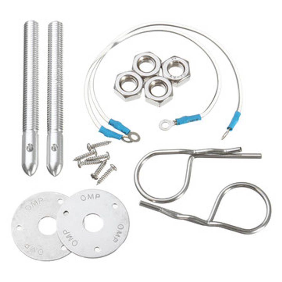 Universal Muscle Car Hair Locking Pin Style Hood Pin Latch Set Lanyard Studs Set