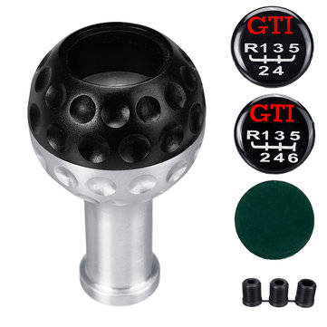 5/6 Speed Gear Shift Knob With 8/10/12mm Adapters Aluminium Universal For Vw Scir... (color.: Black)