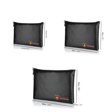 Portable Fireproof Waterproof Document Envelope File Folder Cash Pouch Fireproof Money ... (SIZE: M)