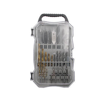 31Pcs Titanium Coated Hole Saw Cutting Set 1/4 Inch Hex Shank Magnetic Connecting Rod Screwdriver Bi