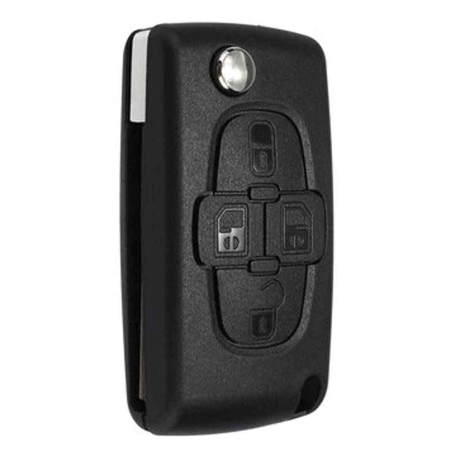 4 Buttons Remote Flip Key Fob Case Shell Battery For Peugeot 1007 & Citroens C8
