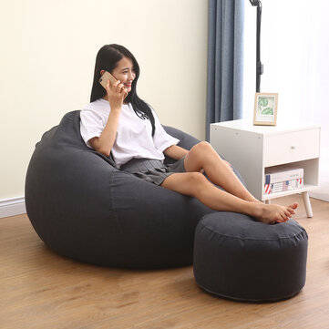 Lazy Sofa Large Bean Bag Cover Chair Cushion Pillow Lounger Couch Seat Indoor (COLOR.: DARKGREY)