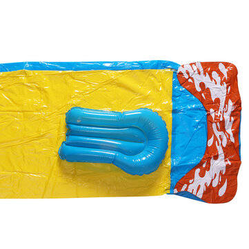 488x71cm Inflatable Water Slide Large Double Racer Pool Kids Water Play Racer with Slide Board Surfi