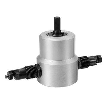 Drillpro YT-160A Double Head Sheet Metal Nibbler Cutter Drill Attachment Metal Sheet Cutter