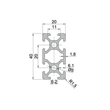 500mm Length 2040 T-Slot Aluminum Profiles Extrusion Frame For CNC