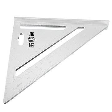 MYTEC 200mm Aluminum Ruler Speed Square Protractor Miter Framing Measuring Tool