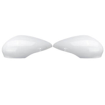 2PCS White Door Wing Mirror Cover Rear View Left Right Side For Ford Fiesta MK7 2009-2015