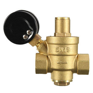 DN20 NPT `` Adjustable Brass Water Pressure Regulator Reducer with Gauge Meter