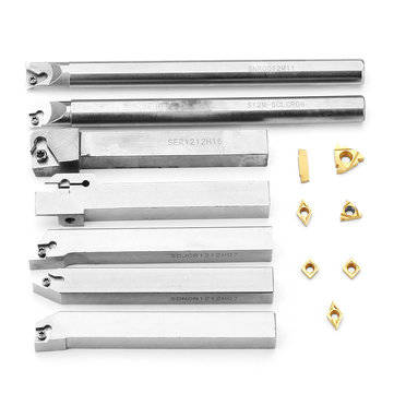 Drillpro Upgrade 21pcs 12mm Turning Tool Holder Lathe Boring Bar+Carbide Insert+Wrench Set