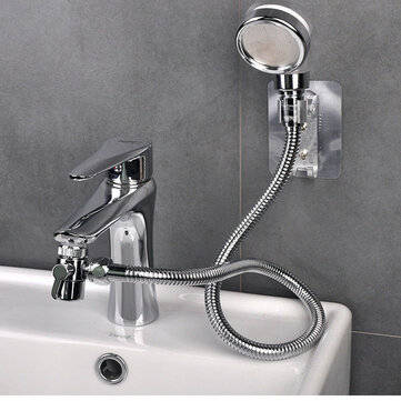 Bathroom Wash Face Basin Water Tap External Shower Head Hair Washing Faucet Rinser Extension Set 1.5