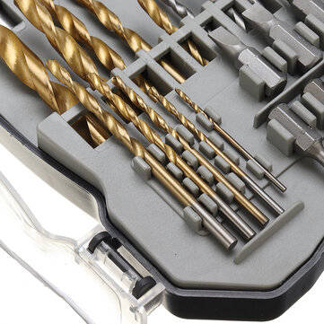 31Pcs Titanium Coated Hole Saw Cutting Set 1/4 Inch Hex Shank Magnetic Connecting Rod Screwdriver Bi