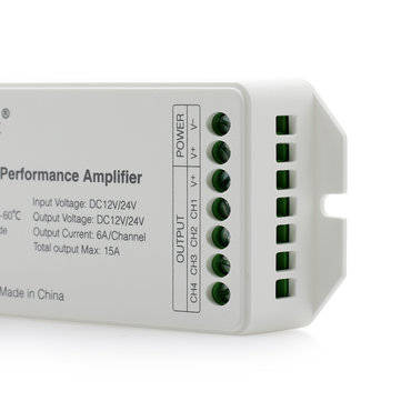 Mi Light DC12V-24V PA4 4-Channels RGB RGBW LED Amplifier Controller for LED Strips