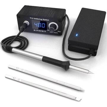 HANDSKIT T12 Soldering Station DC 19V-24V 72W Temperature Controller Digital Electronic Soldering St