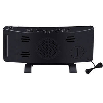 Projection Clock Three-Color FM Radio Alarm Clock LED Temperature Humidity Desk Table Clocks Home De