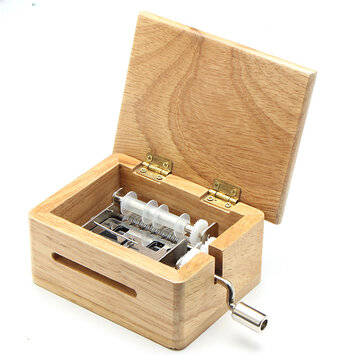 DIY Hand-Cranked Music Box 15 Tone Wooden Box With Hole Puncher And Paper Tapes Birthday Gift Presen