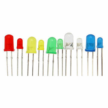 Geekcreit 375pcs 3MM 5MM LED Light Emitting Diode Beads Resistance Lights Kits Bulb Lamp