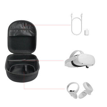 EVA Storage Bag for Oculus Quest 2 VR Glasses Protect Scratch-resistant Compact Easy Carry Bag for V