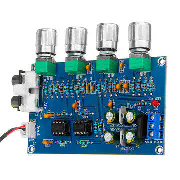 NE5532 C2-001 AC 12-24V Power 4 Channel  Adjustment Amplifier Tuning Board Preamplifier