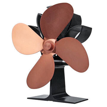 4 Blades Stove Fan Wood Heater Fireplace Fire Heat Powered Circulating Eco (COLOR.: BRONZE)