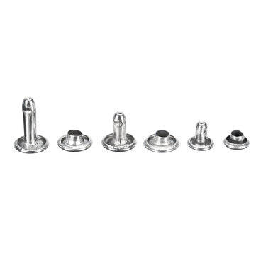 840Pcs Leather Craft Double Cap Rivets Tubular Metal Studs Fixing Tools Kit
