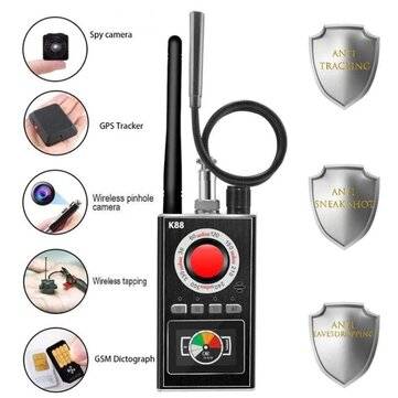 K88 Eavesdropping Anti-spyware Detector Mini Hidden Security Camera GSM GPS Tracker Eavesdropping Fi