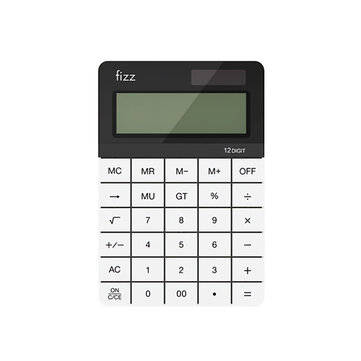 [XM ]Fizz FZ66806 Calculator Double Power Desk Calculator 12 Digit Large Display P... (COLOR: WHITE)