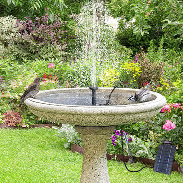 200L/H  Solar Panel Powered Water Pump Yard Garden Pool Pond Aquarium Fountain Decor W/ 6 Heads