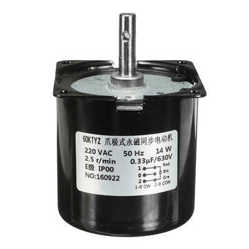 AC 220V 2.5RPM High Torque Gear-Box Electric Synchronous Gear Motor