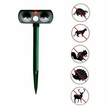 Ultrasonic Solar Power Animal Repeller IPX4 Waterproof PIR Ultrasound Sensor Fox Cat Dog Repellent f