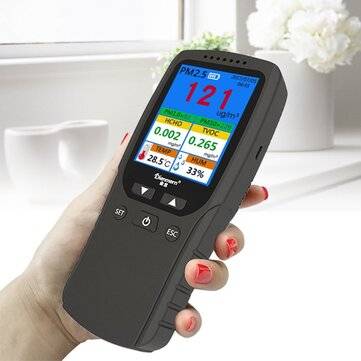AQI Air Quality Analysis Tester PM1.0 PM2.5 PM10 HCHO TVOC Temperature Humidity Monitor Gas Detector