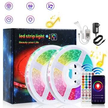 5/10/15/20M RGB LED Light Strip with 40Key Remote Control Cuttable P... (LENGTH: 10M | PLUG: USPLUG)