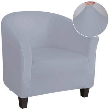 Single Seater Elastic Sofa Cover Milk Silk Chair Seat Protector Stretch Slipco... (COLOR: LIGHTGREY)