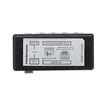 4Ports POE Injector POE Splitter for CCTV Network POE Camera Power Over Ethernet IEEE802.3af