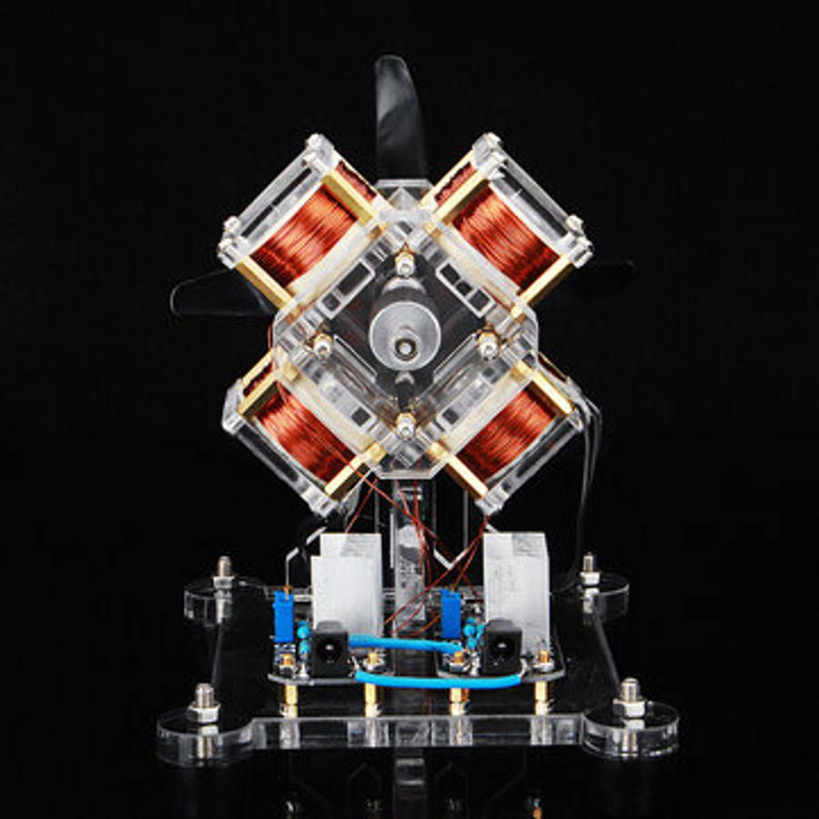 Four Coil Brushless Motor Fan Blade High-speed Turbine Hall Electric Machine Model