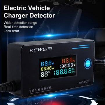 KEWEISI KWS-DC22 Electric Vehicle Charger Detector Digital Voltmeter Ammeter Wattmeter Voltage Curre