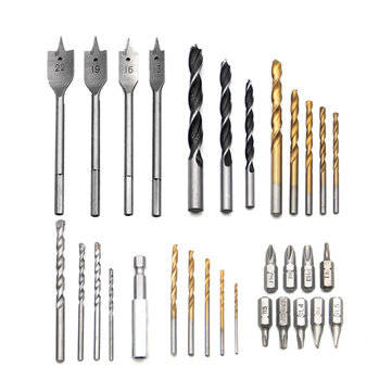 31Pcs Titanium Coated Hole Saw Cutting Set 1/4 Inch Hex Shank Magnetic Connecting Rod Screwdriver Bi