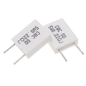 50pcs BPR56 5W 0.22R 0.22 Ohm 5w Non-inductive Ceramic Cement Resistor Wirewound Resistance
