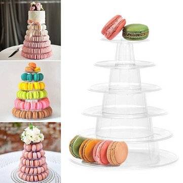 6 Tier Round Dessert Stand Cupcake Holder Clear Acrylic Birthday Wedding Decorations