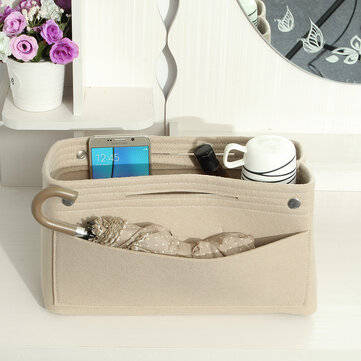 Women Handbag Organizer Bag Makeup Purse Insert Felt Multi Pocket Tote Travel