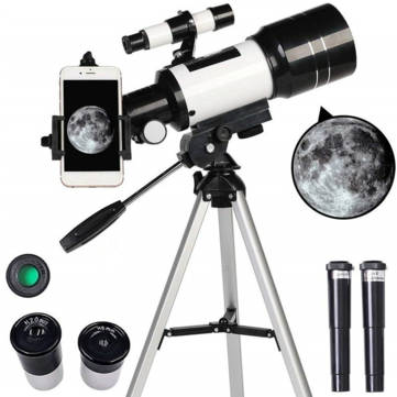 150X Astronomical Telescope 70mm Aperture 300mm Focal Length Tripod Outdoor Camping Telescope for Ki