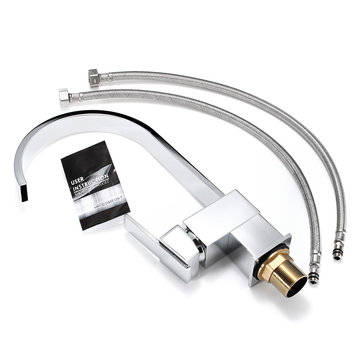 Modern Chrome Brass Kitchen Faucet Swivels Spout Single Handle Basin Mixer