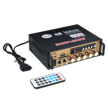 BT-198A 300W+300W Power Car Amplifier HIFI Digital Audio bluetooth AMP FM Radio For Car/Home/Theate