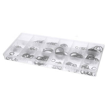 225Pcs C-Clip Snap C-type Circlip Kit External Retaining Ring Assortment Set Black