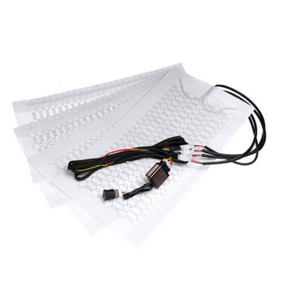 4Pcs Universal Carbon Fiber Car Heated Seat Heater Pad Kit High Low Temp Switch