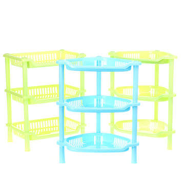 3 Tiers Plastic Corner Organizer Bathroom Caddy Shelf Kitchen ... (COLOR.: WHITE | SHAPE: RECTANGLE)