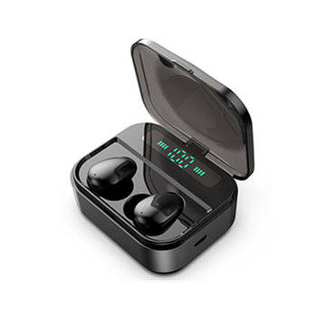 TWS True Wireless bluetooth 5.0 Earbuds Smart Touch 2200mAh Power Bank Stereo Spo... (COLOR.: BLACK)