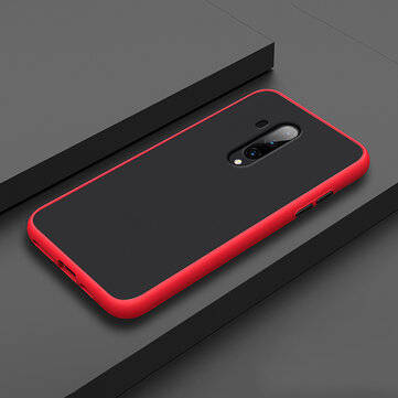 For OnePlus 7T Pro Case Bakeey Armor Shockproof Anti-fingerprint Matte Translucent ... (COLOR.: RED)