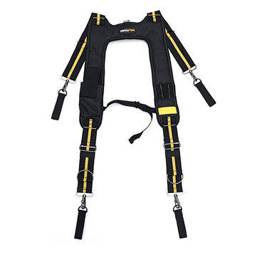 Padded Heavy Duty Work Tool Belt Braces Suspenders for Tool Pouch with 4 Loops