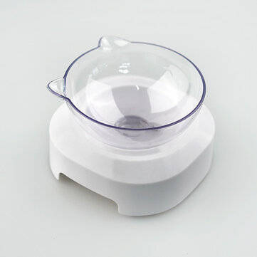 Pet Cat Food Feeder Feeding Bowl With Holder Dog White Elevated Water Bowl (TYPE: SINGLE)